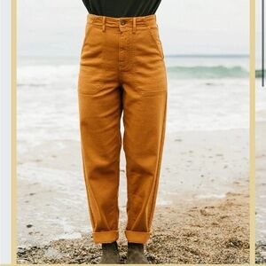 Chic Mustard High-Waisted Pants
